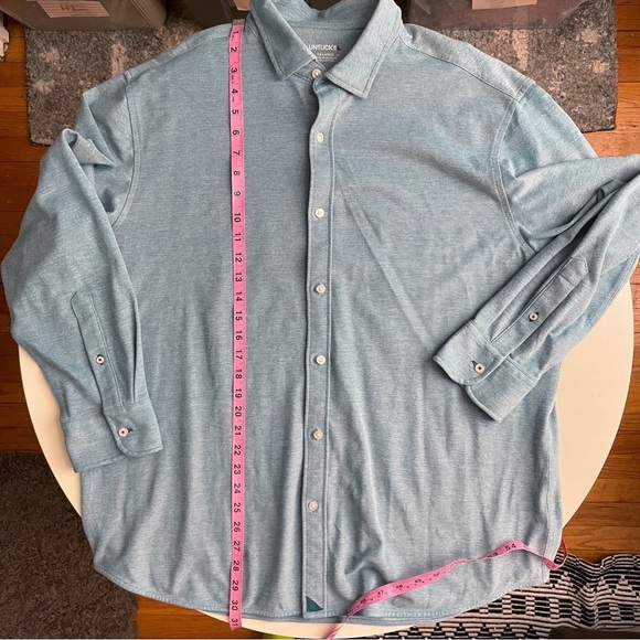 UNTUCKit Pique Polo Button Down Shirt Deep Teal Men’s Size XXL Regular Fit - Picture 2 of 7